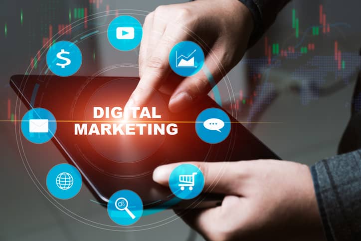 Digital marketing online technology concept