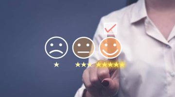 Concept of a five-star customer experience rating scale
