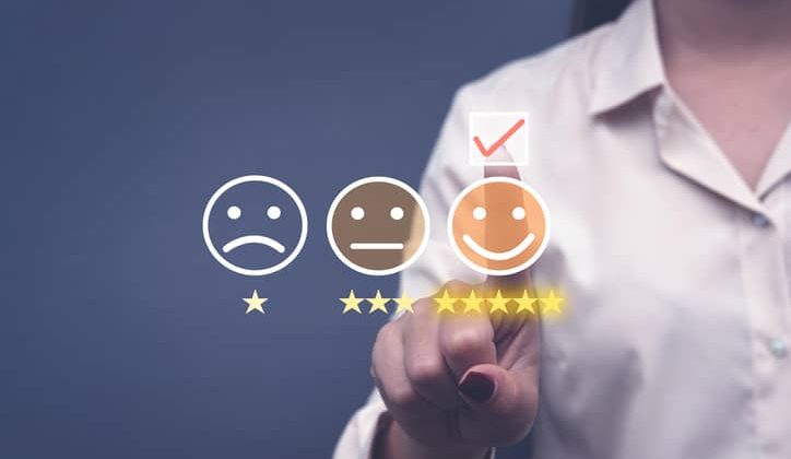 Concept of a five-star customer experience rating scale