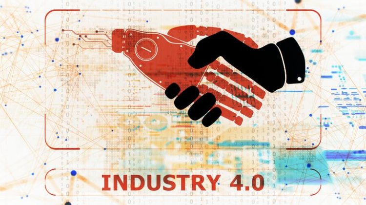 Fourth Industrial Revolution (Industry 4.0) digital concept combining technology with people