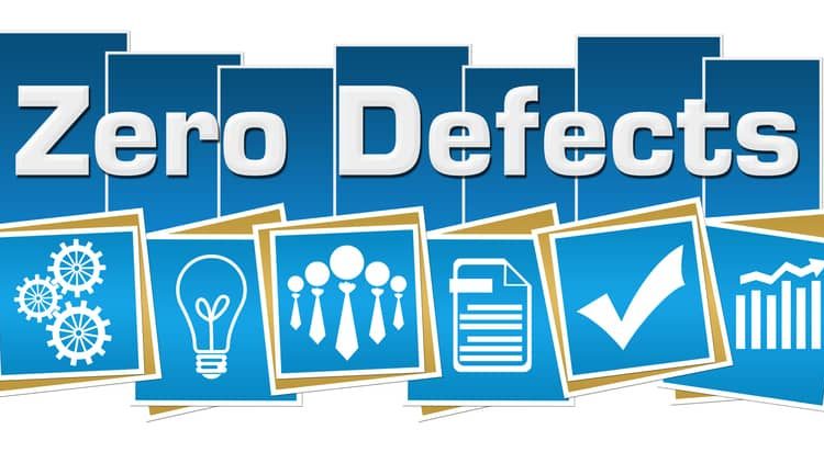 Concept showing zero defects in a process